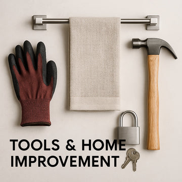 Explore durable tools and home improvement accessories from VitazMart. Includes utility gloves, bathroom fixtures, and heavy-duty padlocks.