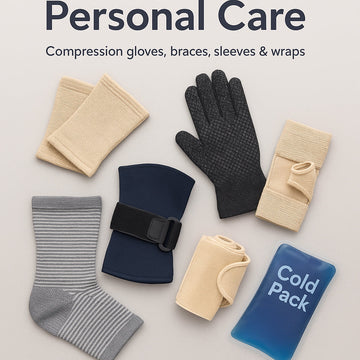 Shop compression gloves, elbow and knee supports, and braces for joint relief and mobility. Personal care tools for recovery, comfort, and daily support.
