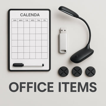 Shop practical office items like magnetic whiteboards, USB reading lights, and cable organizers. Designed to keep your workspace neat and functional.