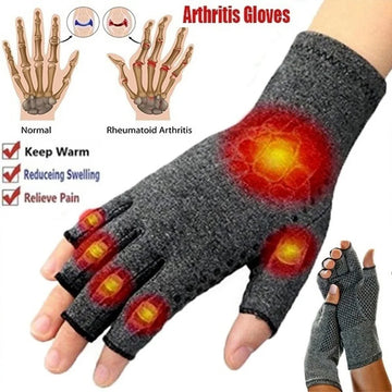 Touchscreen Arthritis Compression Gloves – Fingerless Hand Support for Swelling & Joint Stiffness