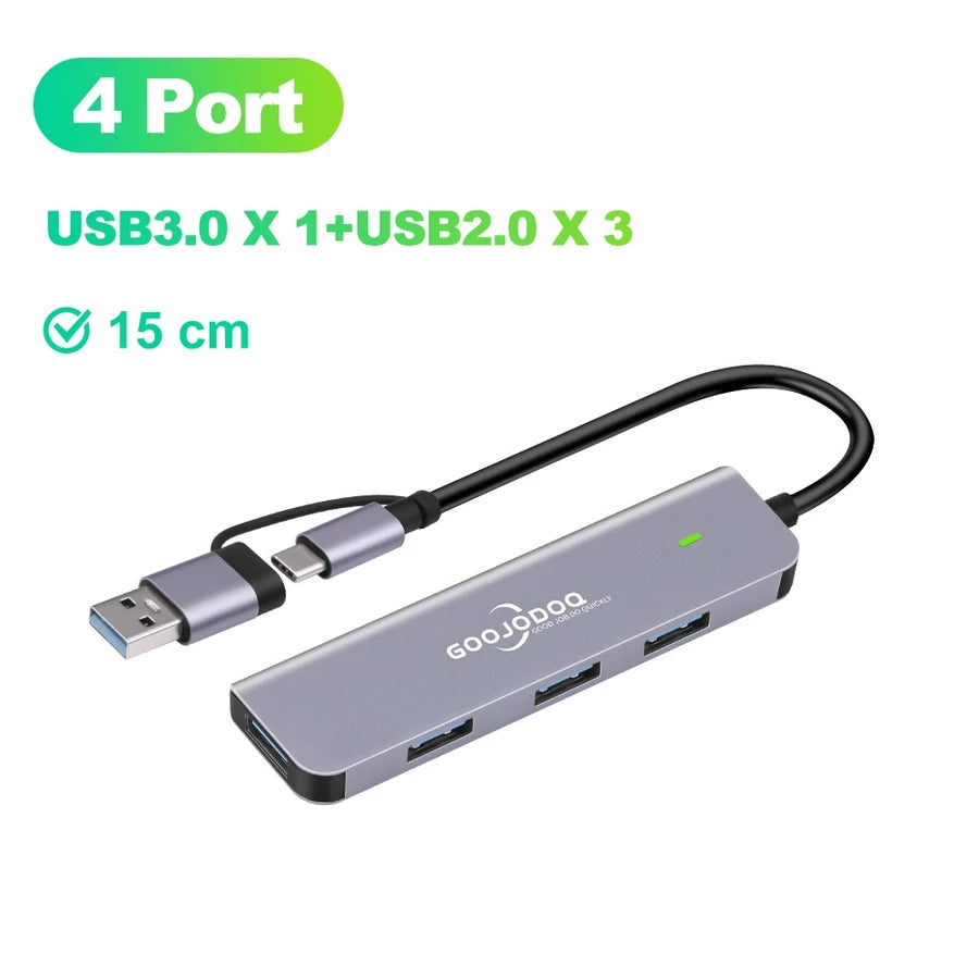 GOOJODO USB C Hub, USB C Ethernet Multiport Adapter, 6 In 1 USB C to HDMI Dock Compatible for Macbook Pro/Air, Chromebook, Dell XPS, HP and Type C Devices (Gigabit Ethernet 100W PD 4K HDMI USB 3.0)