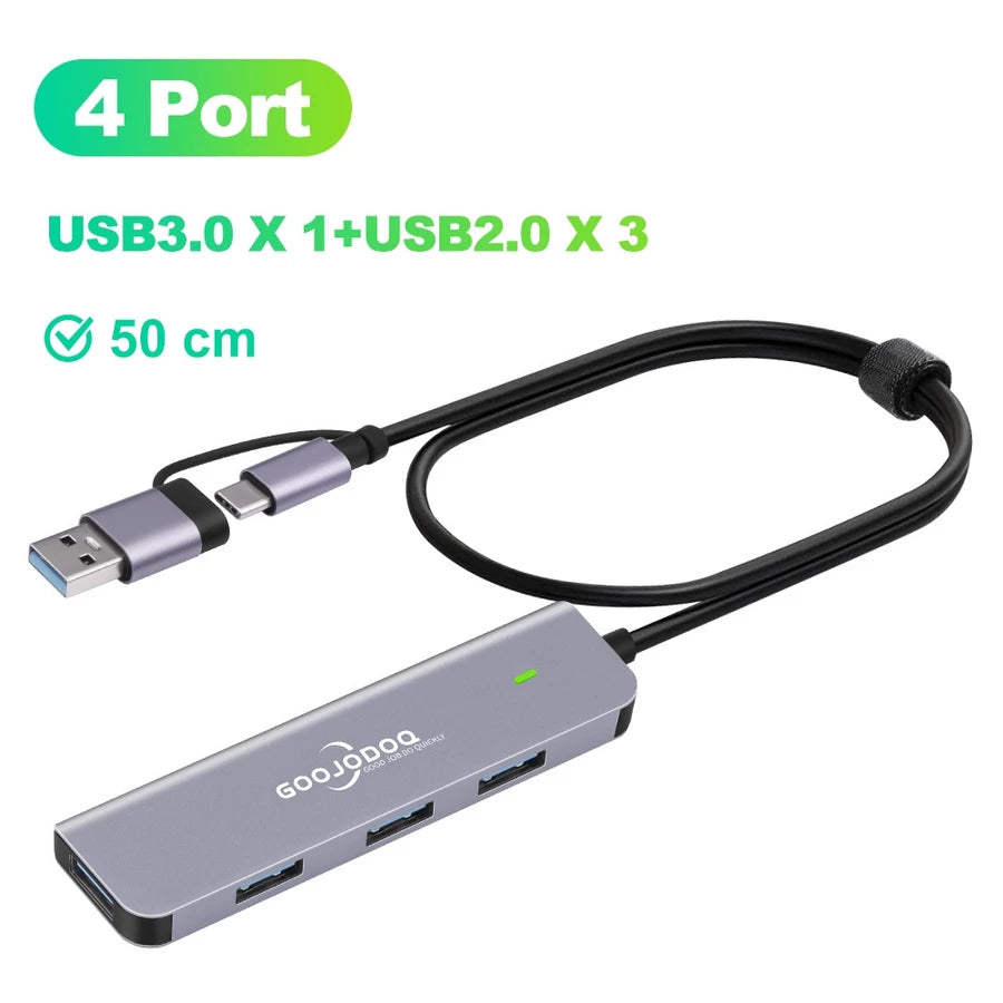 GOOJODO USB C Hub, USB C Ethernet Multiport Adapter, 6 In 1 USB C to HDMI Dock Compatible for Macbook Pro/Air, Chromebook, Dell XPS, HP and Type C Devices (Gigabit Ethernet 100W PD 4K HDMI USB 3.0)