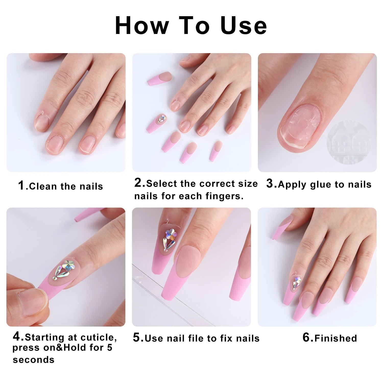Naked Pink French White Side False Nails Short Simple Nail Beauty Press on Fake Nails Full Cover Artificial Nails Tips