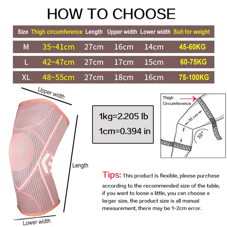 1PCS Knee Support Nylon Sports Fitness Compression Sleeves Kneepads for Arthritis Joint Cycling Running Basketball