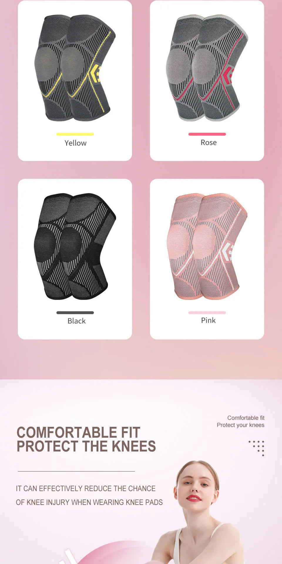 1PCS Knee Support Nylon Sports Fitness Compression Sleeves Kneepads for Arthritis Joint Cycling Running Basketball