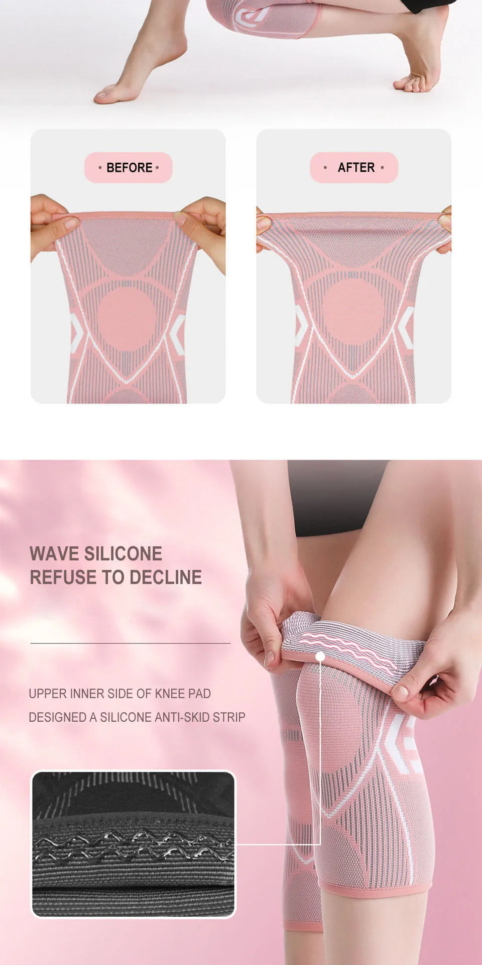 1PCS Knee Support Nylon Sports Fitness Compression Sleeves Kneepads for Arthritis Joint Cycling Running Basketball