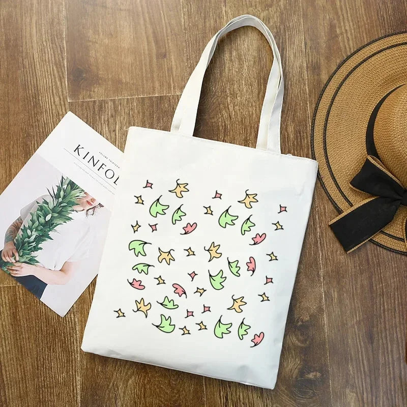 2pcs/set Ladies Handbag Cosmetic Bag Show Heartstopper Canvas Fashion Shoulder Bag Eco Large Capacity Shopping Bag Purse