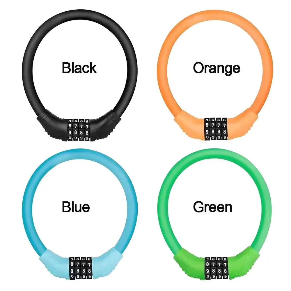 2 Pack Bicycle Safety Lock Helmet Lock Password Rope Steel Wire Lock Mountain Bike Backpack Lock Portable Combination