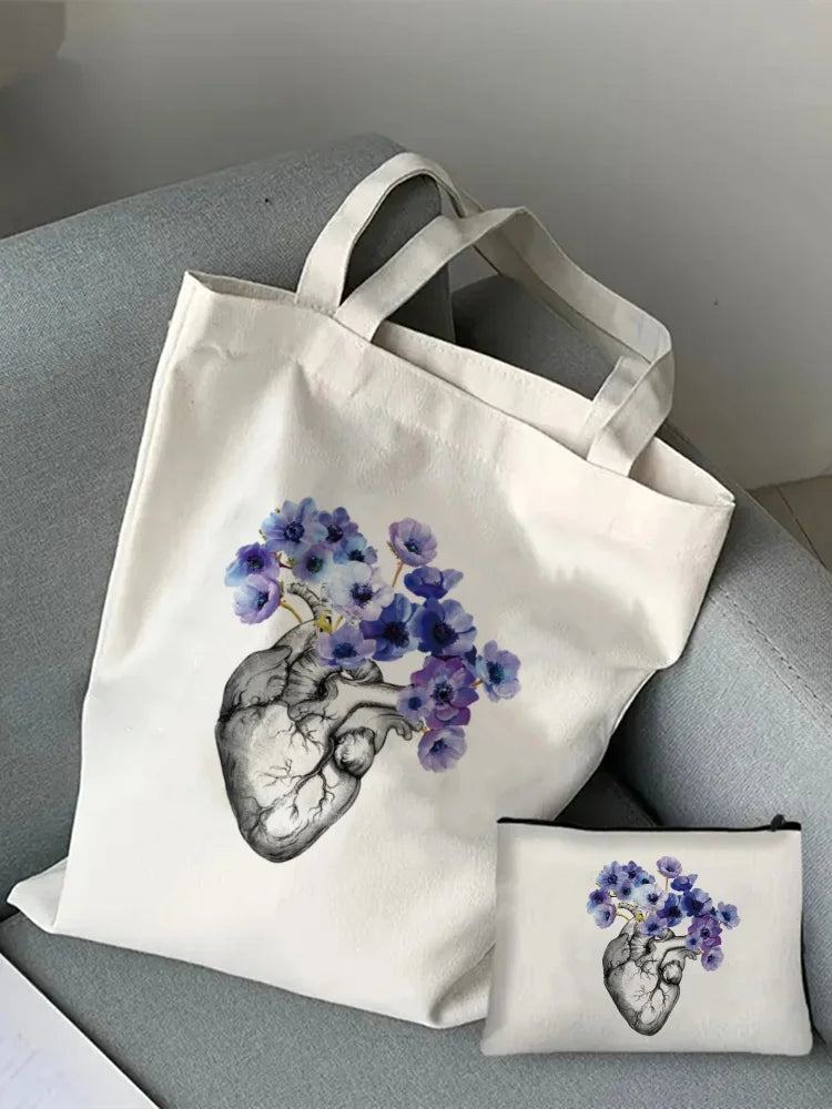 Greys Anatomy Tote Set - Women's You're My Person Heart Shoulder Bag with Easy Access & Matching Clutch Pouch Gift for Nurse