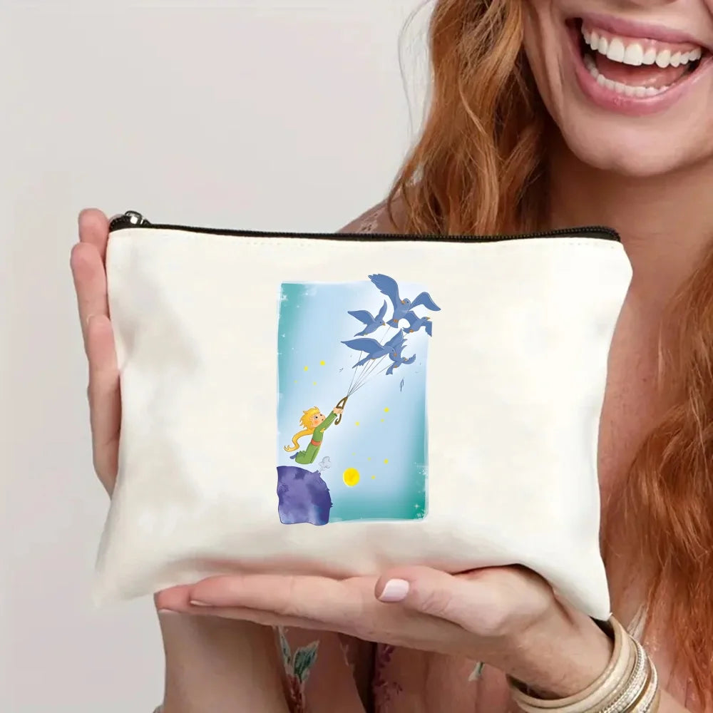 Little Prince Earth Space Y2K Art Harajuku Tote Set - Women's Spacious Shoulder Bag with Easy Access & Matching Clutch Pouch