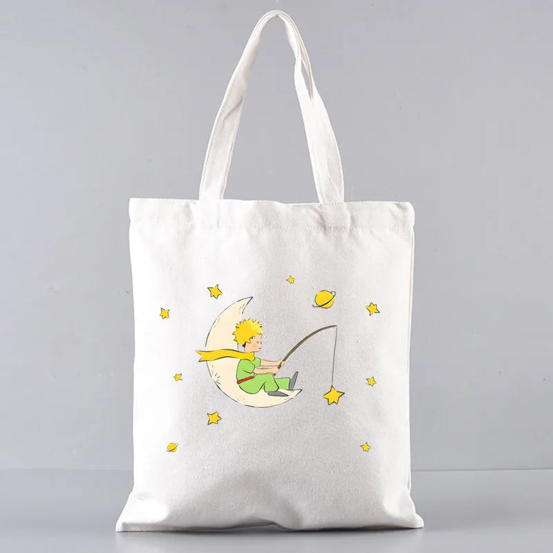 Little Prince Earth Space Y2K Art Harajuku Tote Set - Women's Spacious Shoulder Bag with Easy Access & Matching Clutch Pouch