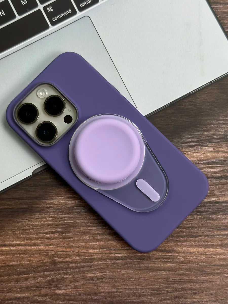 Oval Magnetic Phone Grip Stand Silicone Grip Holder For iPhone 16 15 14 13 12 MagSafe Finger Grip Stand Pocket Socket Pop Grip Tok