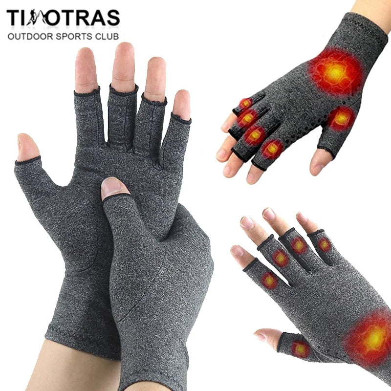Touchscreen Arthritis Compression Gloves – Fingerless Hand Support for Swelling & Joint Stiffness
