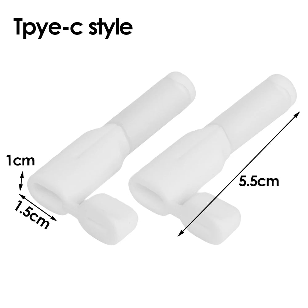 2in1 Data Cable Protector Cover Cute Silicone USB&Type C Charger Cable Saver Universal Mini Anti-Break Mobile Phone Cord Holder