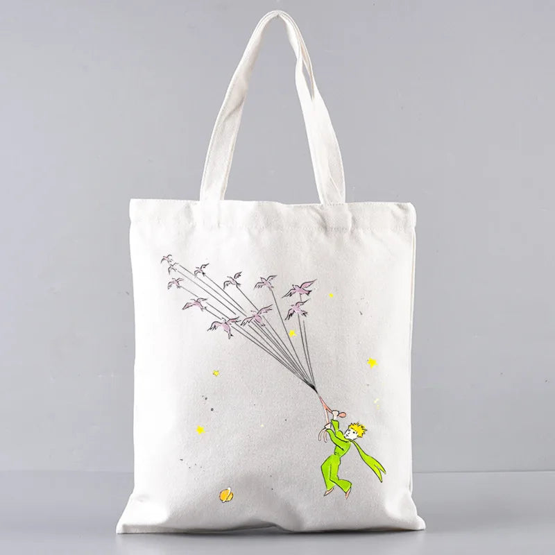 Little Prince Earth Space Y2K Art Harajuku Tote Set - Women's Spacious Shoulder Bag with Easy Access & Matching Clutch Pouch