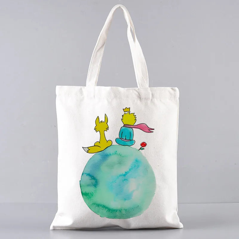 Little Prince Earth Space Y2K Art Harajuku Tote Set - Women's Spacious Shoulder Bag with Easy Access & Matching Clutch Pouch