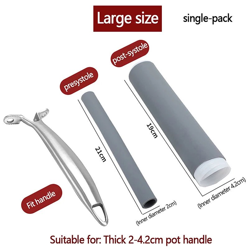 Self-shrink Handle Sleeve Anti-scalding Pot Handle Cover Holder High Heat Resistance Silicone Pot Handle Cover For Frying Pan