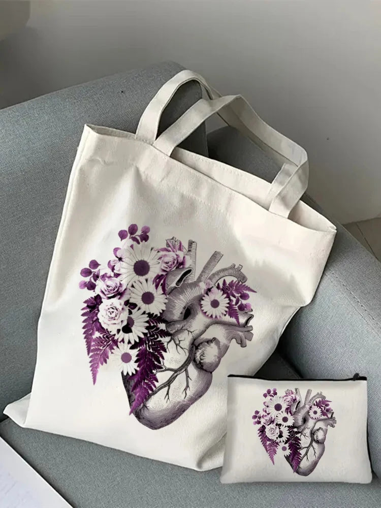 Greys Anatomy Tote Set - Women's You're My Person Heart Shoulder Bag with Easy Access & Matching Clutch Pouch Gift for Nurse