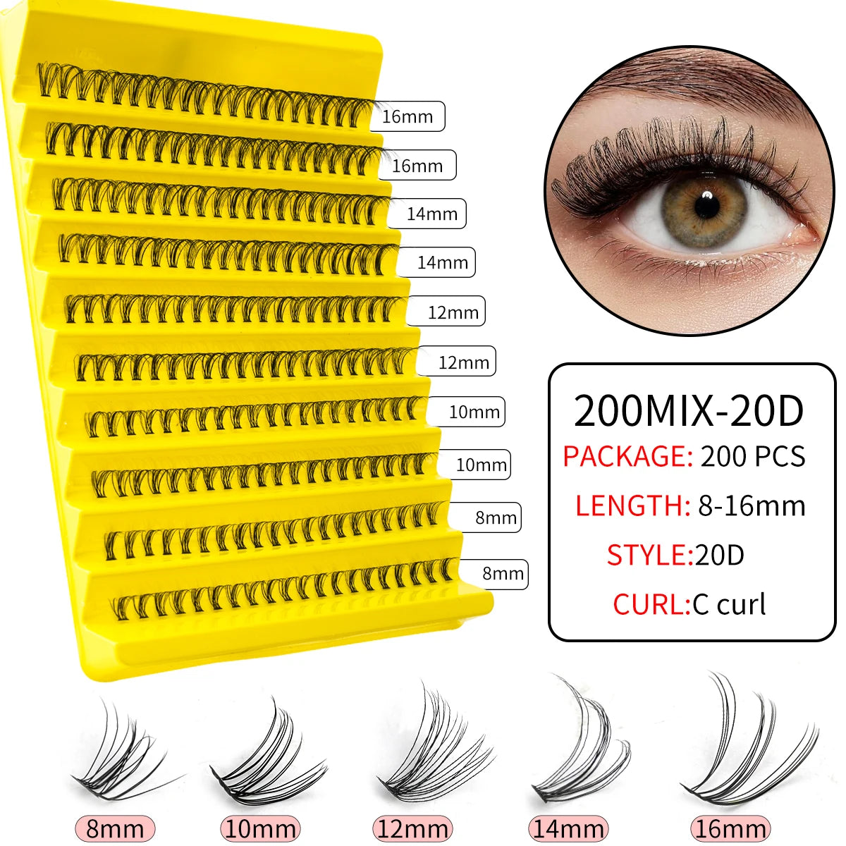 10/14 Rows Natural Eyelash Extension Premade Volume Fans Individual Lashes Mink False Eyelashes Cluster Lashes Makeup Cilia
