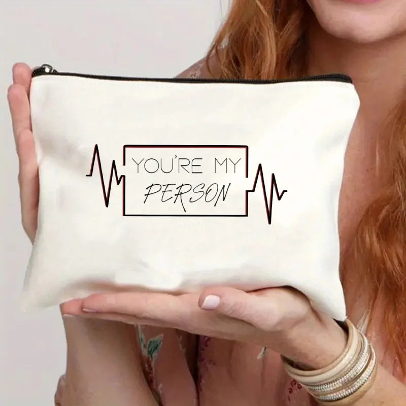 Greys Anatomy Tote Set - Women's You're My Person Heart Shoulder Bag with Easy Access & Matching Clutch Pouch Gift for Nurse