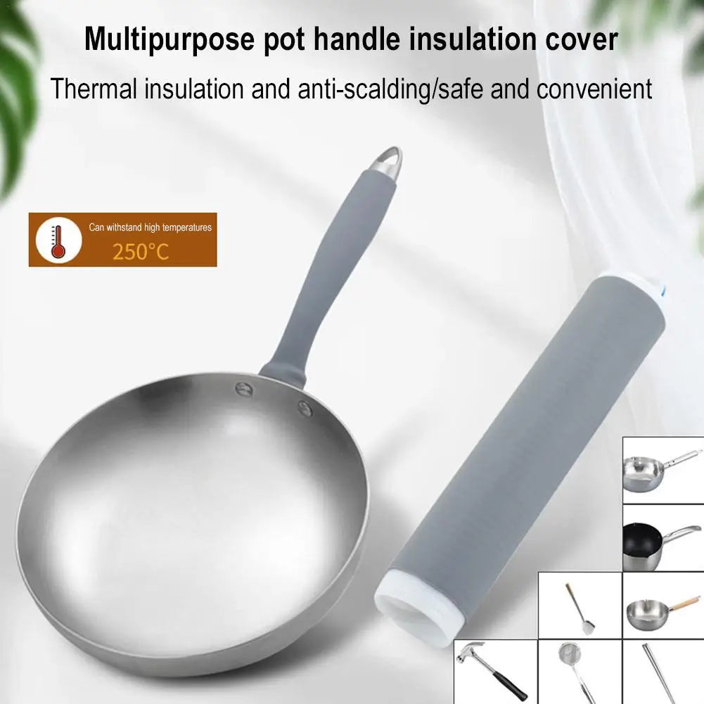Anti-scalding Pot Handle Heat Resistant Cover New Frying Pan Protector Hot Handle Holder Sleeve Rubber Pan Handle Sleeve New