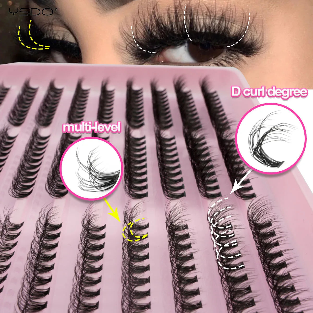 10/14 Rows Natural Eyelash Extension Premade Volume Fans Individual Lashes Mink False Eyelashes Cluster Lashes Makeup Cilia