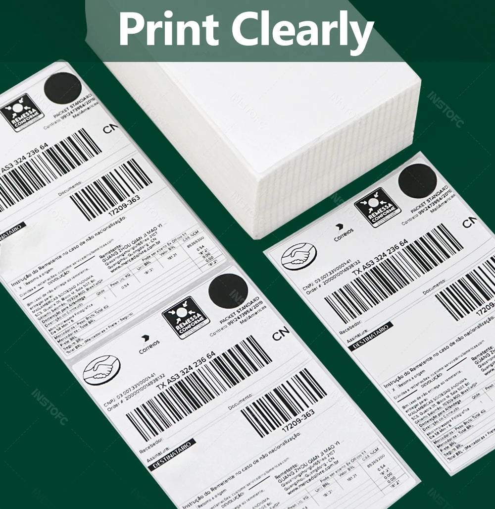 4x6 inch Direct Thermal Labels 500/100 Labels Per stacked Strong Adhesive Resistant Waterproof For Shipping label 100x150mm