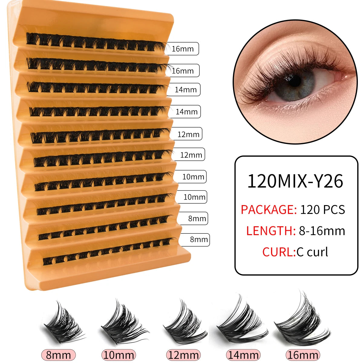 10/14 Rows Natural Eyelash Extension Premade Volume Fans Individual Lashes Mink False Eyelashes Cluster Lashes Makeup Cilia