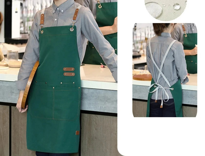 Waterproof Kitchen Apron With Pockets