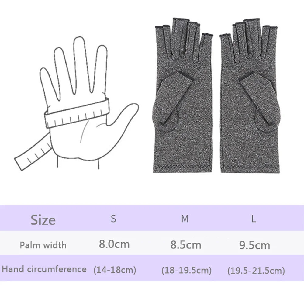 Touchscreen Arthritis Compression Gloves – Fingerless Hand Support for Swelling & Joint Stiffness