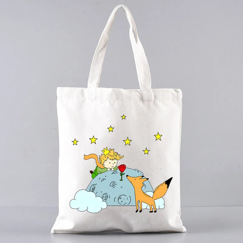 Little Prince Earth Space Y2K Art Harajuku Tote Set - Women's Spacious Shoulder Bag with Easy Access & Matching Clutch Pouch