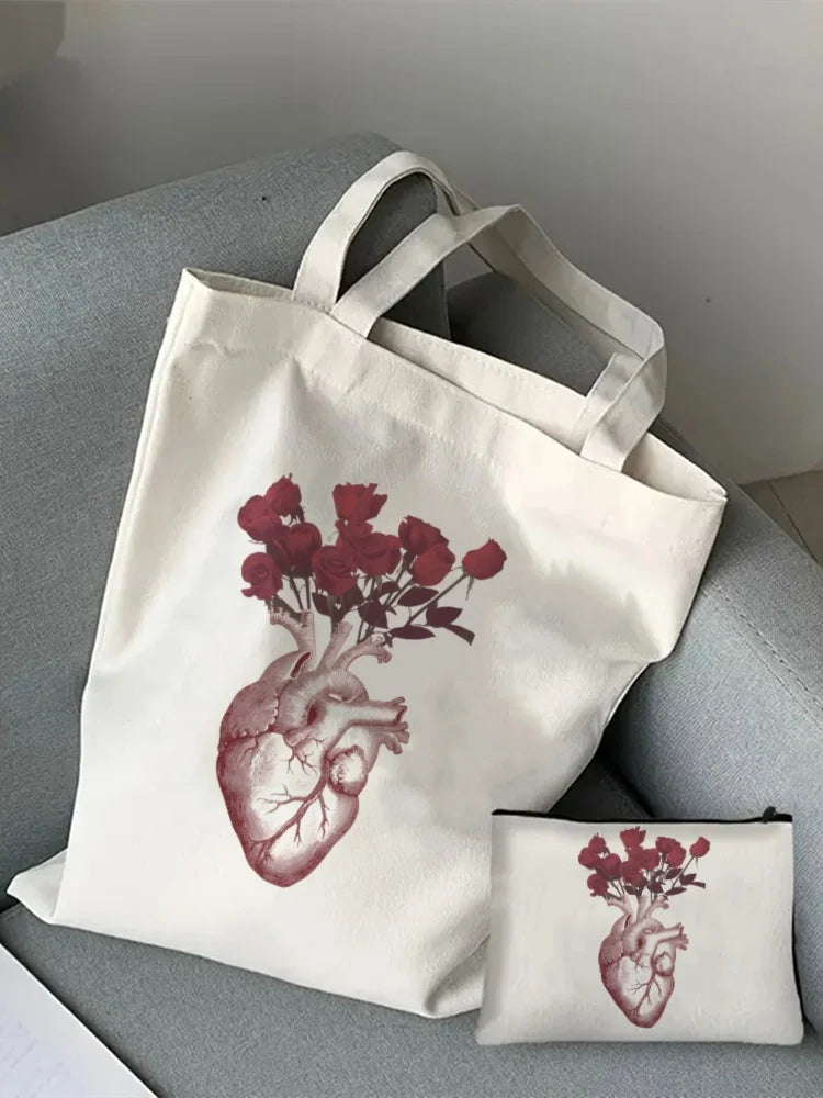 Greys Anatomy Tote Set - Women's You're My Person Heart Shoulder Bag with Easy Access & Matching Clutch Pouch Gift for Nurse