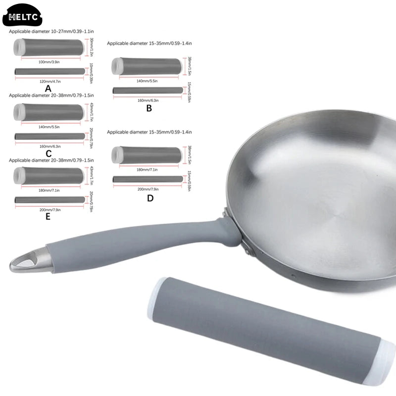 Self-shrink Handle Sleeve Anti-scalding Pot Handle Cover Holder High Heat Resistance Silicone Pot Handle Cover For Frying Pan