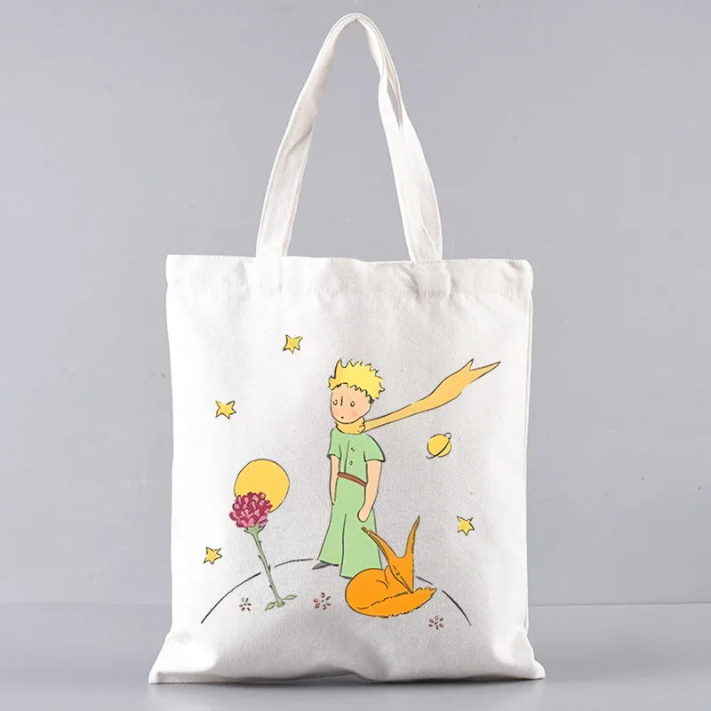 Little Prince Earth Space Y2K Art Harajuku Tote Set - Women's Spacious Shoulder Bag with Easy Access & Matching Clutch Pouch