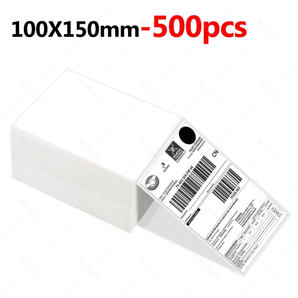 4x6 inch Direct Thermal Labels 500/100 Labels Per stacked Strong Adhesive Resistant Waterproof For Shipping label 100x150mm
