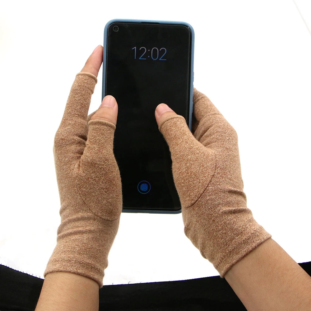 Touchscreen Arthritis Compression Gloves – Fingerless Hand Support for Swelling & Joint Stiffness