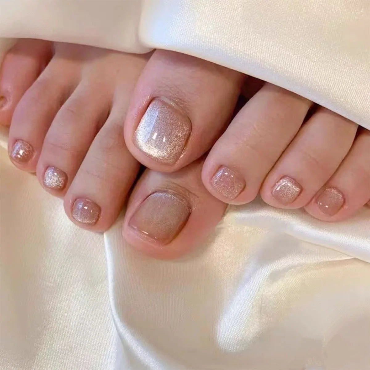 False Toes Nails French Square Nude Color Nature Fake Toe Nails Feet Nail Tips Artificial Press On Toenails for Women 2025