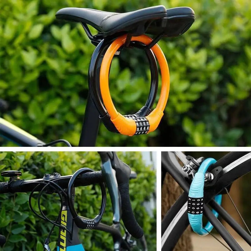 2 Pack Bicycle Safety Lock Helmet Lock Password Rope Steel Wire Lock Mountain Bike Backpack Lock Portable Combination