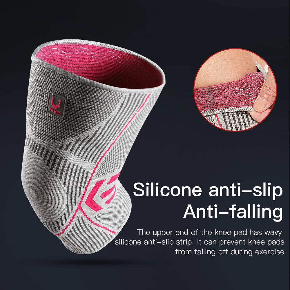 Vilico 1PC Compression Knee Support – Nylon Sports Sleeve for Joint Protection & Performance