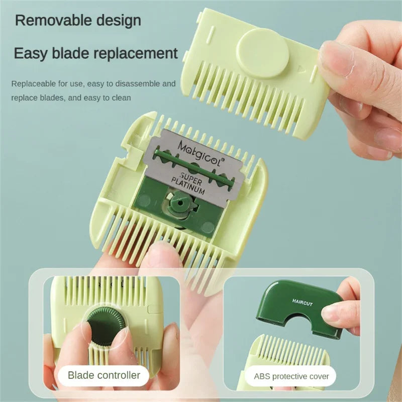 2 in 1 Baby HairCut and Hairdressing Comb Trim Bangs and Broken Hair Bangs Trimmer Manual Portable Children's Hair Clipper