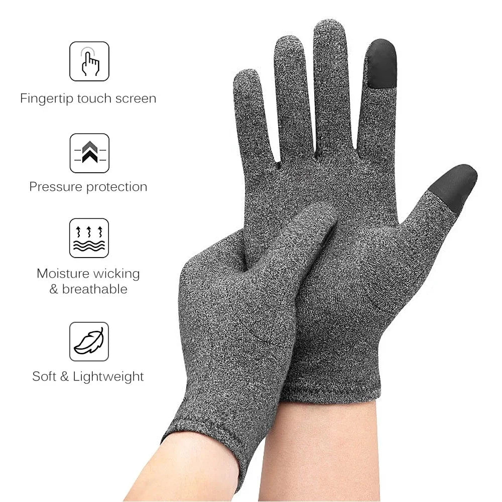 1 Pair Full Finger Arthritis Compression Gloves – Gentle Support for Hand Pain, Swelling & Stiffness