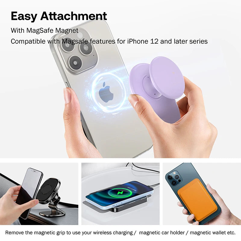 For Magsafe Magnetic Phone Grip Tok Stand For iPhone Silicone Phone Grip Ring Stand Foldable Pocket Socket Pop Stand Holder