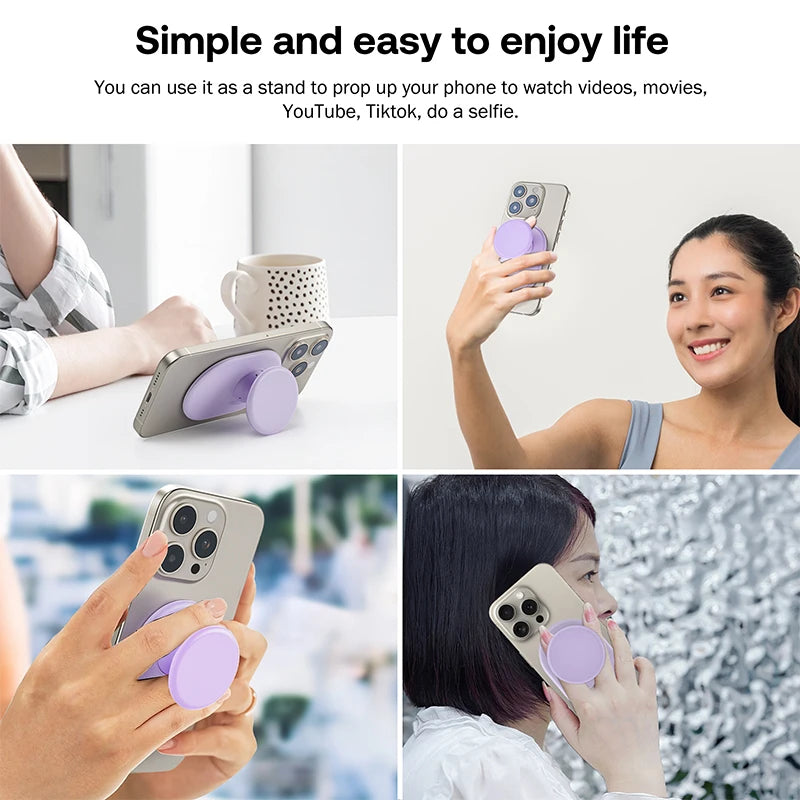 For Magsafe Magnetic Phone Grip Tok Stand For iPhone Silicone Phone Grip Ring Stand Foldable Pocket Socket Pop Stand Holder
