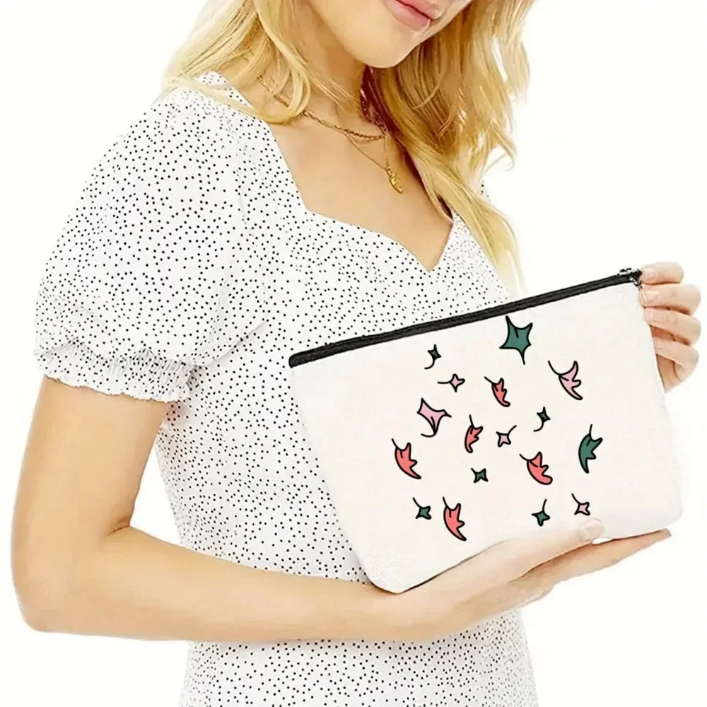 2pcs/set Ladies Handbag Cosmetic Bag Show Heartstopper Canvas Fashion Shoulder Bag Eco Large Capacity Shopping Bag Purse