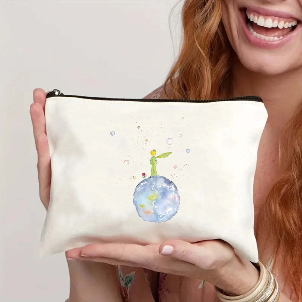 Little Prince Earth Space Y2K Art Harajuku Tote Set - Women's Spacious Shoulder Bag with Easy Access & Matching Clutch Pouch