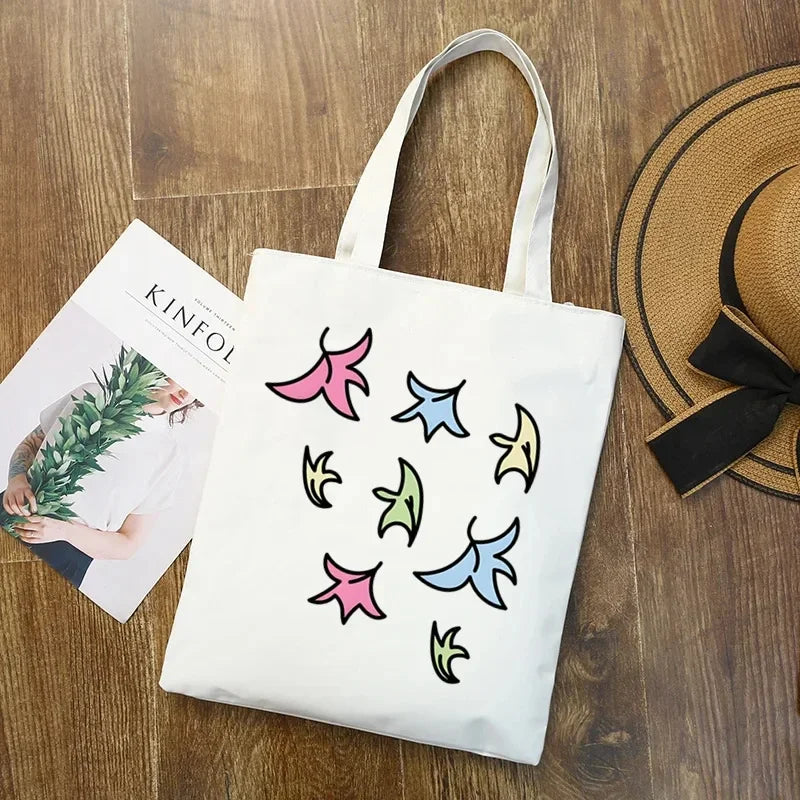 2pcs/set Ladies Handbag Cosmetic Bag Show Heartstopper Canvas Fashion Shoulder Bag Eco Large Capacity Shopping Bag Purse