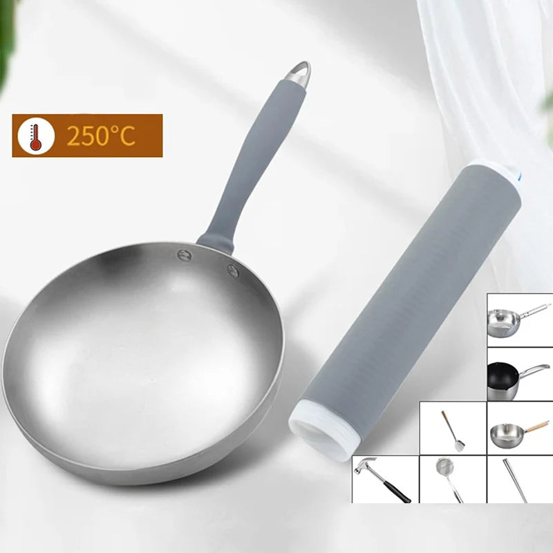 Self-shrink Handle Sleeve Anti-scalding Pot Handle Cover Holder High Heat Resistance Silicone Pot Handle Cover For Frying Pan