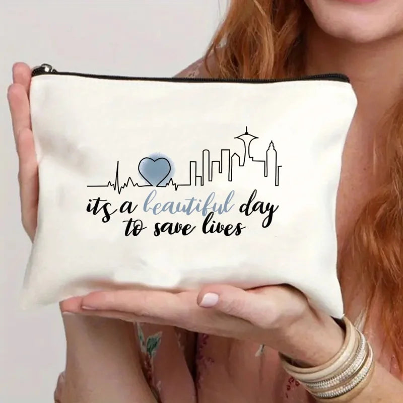 Greys Anatomy Tote Set - Women's You're My Person Heart Shoulder Bag with Easy Access & Matching Clutch Pouch Gift for Nurse