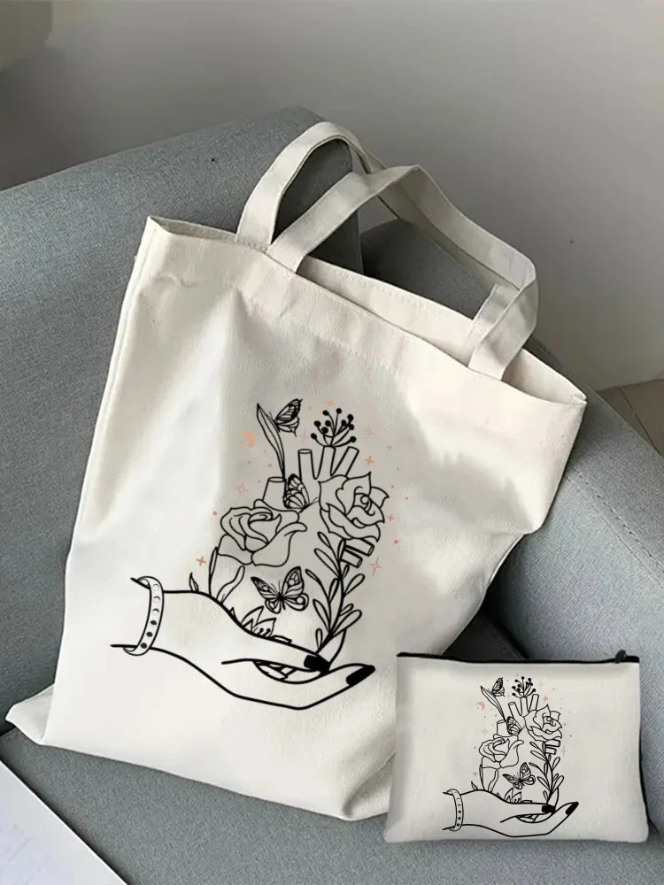 Greys Anatomy Tote Set - Women's You're My Person Heart Shoulder Bag with Easy Access & Matching Clutch Pouch Gift for Nurse