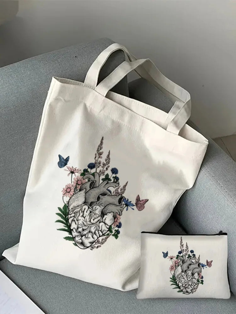 Greys Anatomy Tote Set - Women's You're My Person Heart Shoulder Bag with Easy Access & Matching Clutch Pouch Gift for Nurse